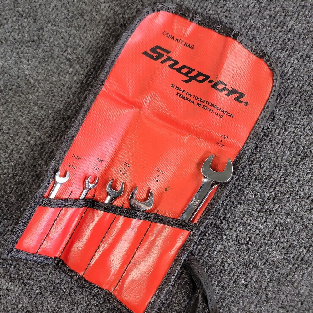 Vintage Snap-on 5-Piece Wrench Set - SAE Open-End C59A Kit Bag